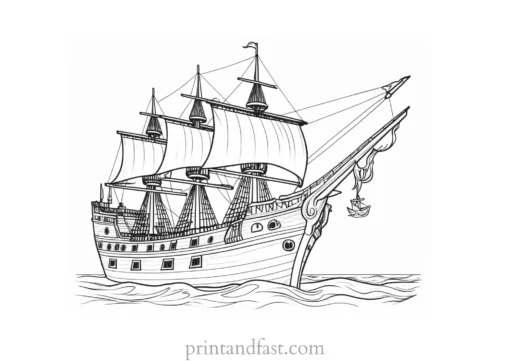 pirate ship coloring page for adults