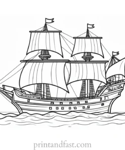 pirate ship coloring page for elementary