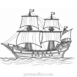 pirate ship coloring page for elementary