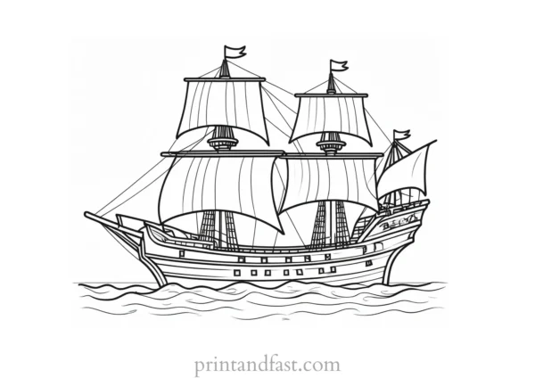 pirate ship coloring page for elementary