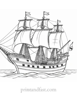 pirate ship coloring page for kids