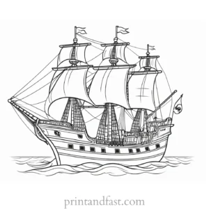 pirate ship coloring page for kids