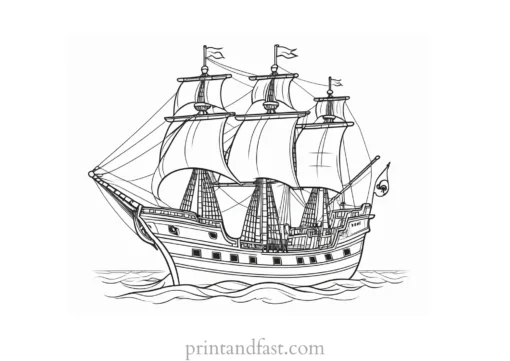 pirate ship coloring page for kids