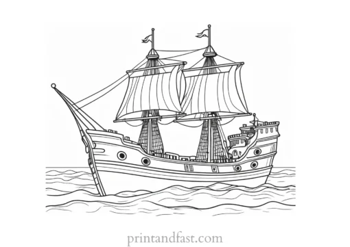 pirate ship coloring page for kindergarten