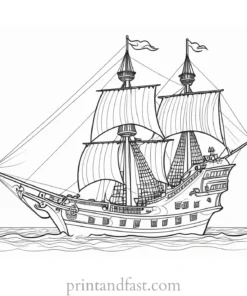 pirate ship coloring page for teenagers