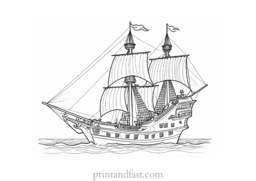 pirate ship coloring page for teenagers