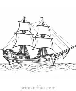 pirate ship coloring page free