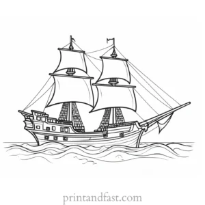 pirate ship coloring page free