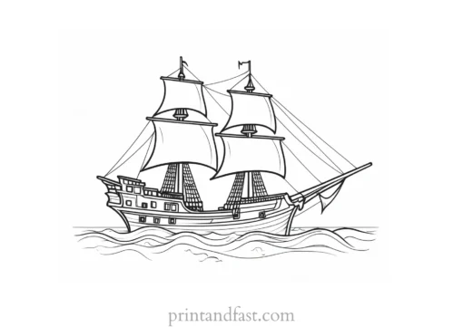 pirate ship coloring page free