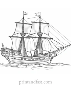 pirate ship coloring page online