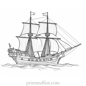 pirate ship coloring page online