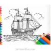 pirate ship coloring page printable