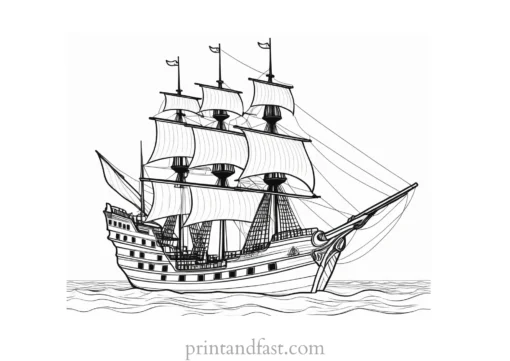 pirate ship coloring page realistic