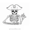 pirate skeleton coloring page