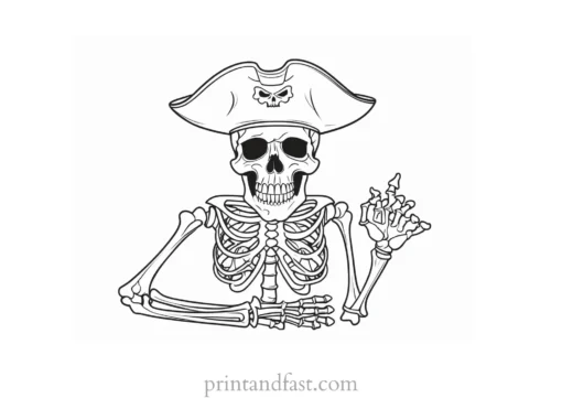 pirate skeleton coloring page