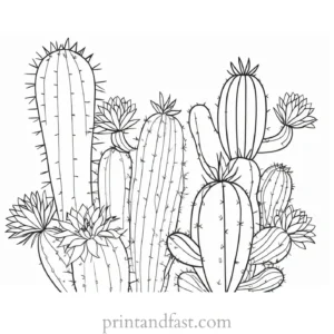 printable Cactus Coloring Page