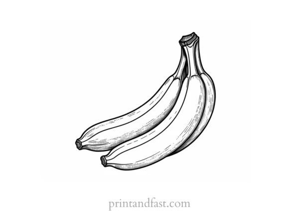 printable banana coloring page