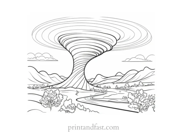 printable tornado coloring page