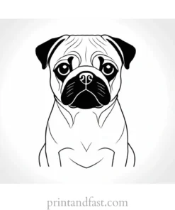 pug coloring page advanced