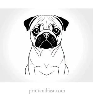 pug coloring page advanced