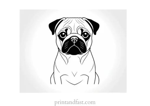 pug coloring page advanced