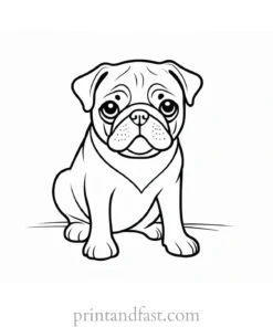 pug coloring page cartoon