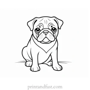 pug coloring page cartoon