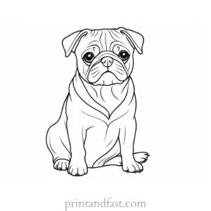 pug coloring page creative