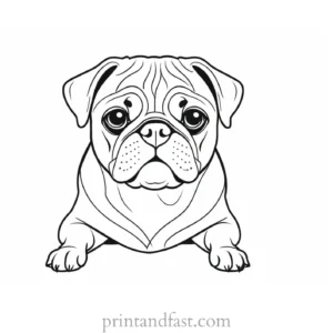 pug coloring page design