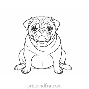 pug coloring page easy