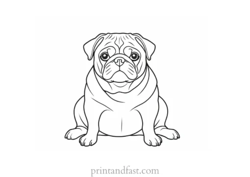 pug coloring page easy