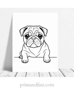 pug coloring page fun