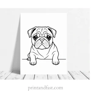 pug coloring page fun