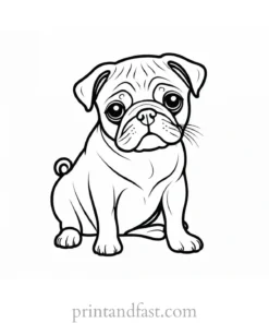 pug coloring page puppy