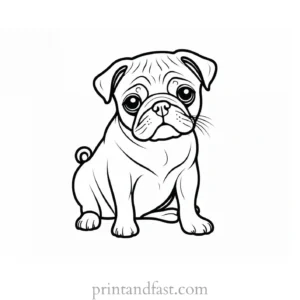 pug coloring page puppy