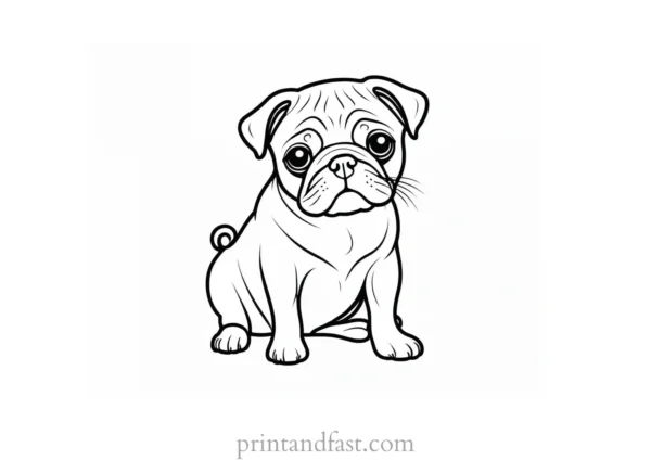 pug coloring page puppy