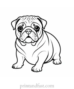 pug coloring page small