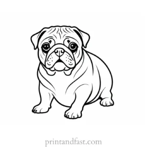 pug coloring page small