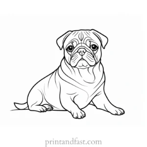 pug coloring page template