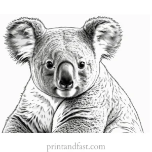 realistic Koala Coloring Page