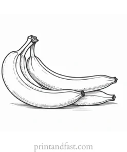 realistic banana coloring page