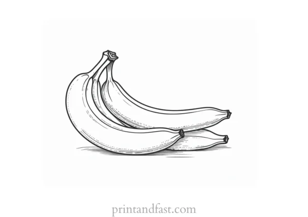 realistic banana coloring page