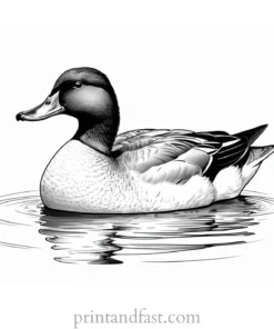 realistic duck coloring page