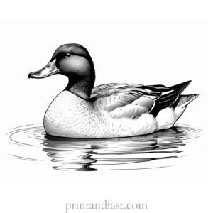 realistic duck coloring page