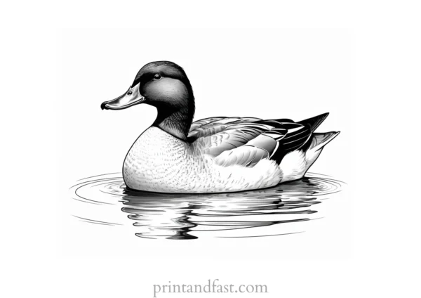 realistic duck coloring page