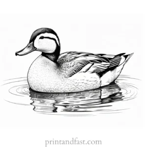 realistic duck coloring page printable