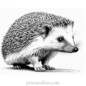 realistic hedgehog coloring page