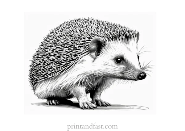 realistic hedgehog coloring page