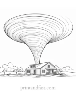 realistic tornado coloring page