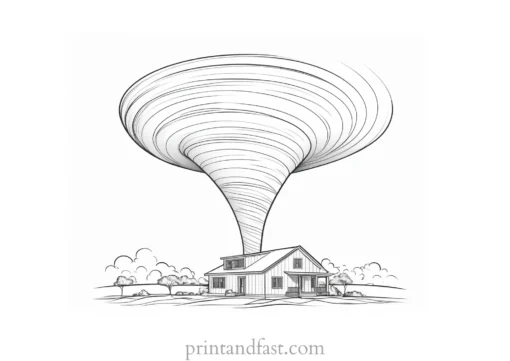 realistic tornado coloring page